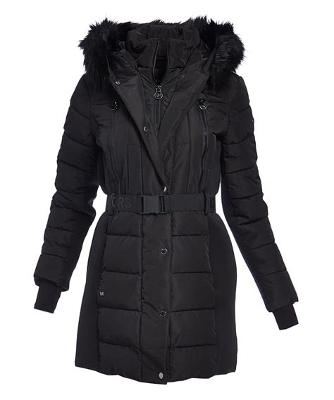 michael kors damen outdoorjacke schwarz|michael kors winter jacket women.